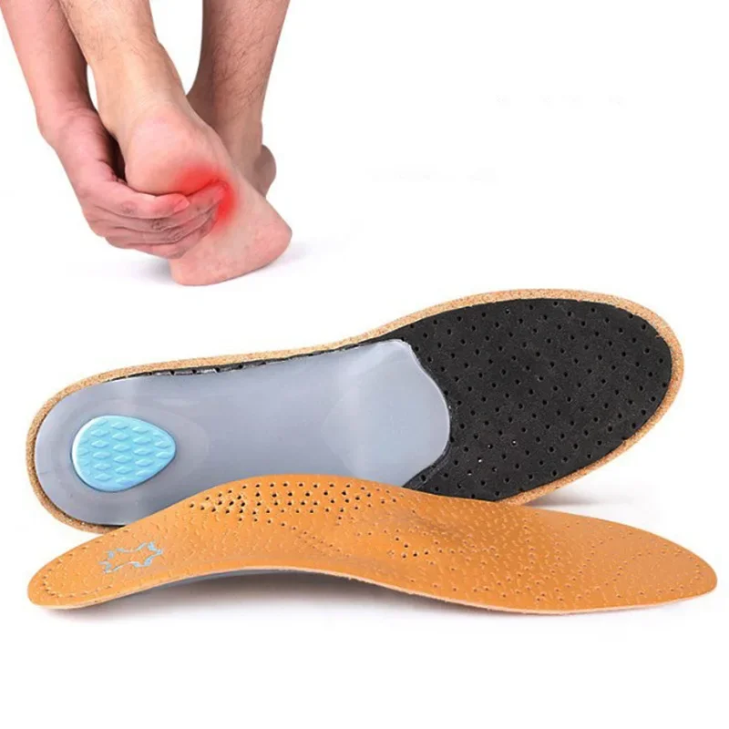 Arch Support Insoles Orthopedic Insoles for Shoes Pads Plantar Fasciitis Quality Cowhide Deodorising for Man Woman Shoe Inserts