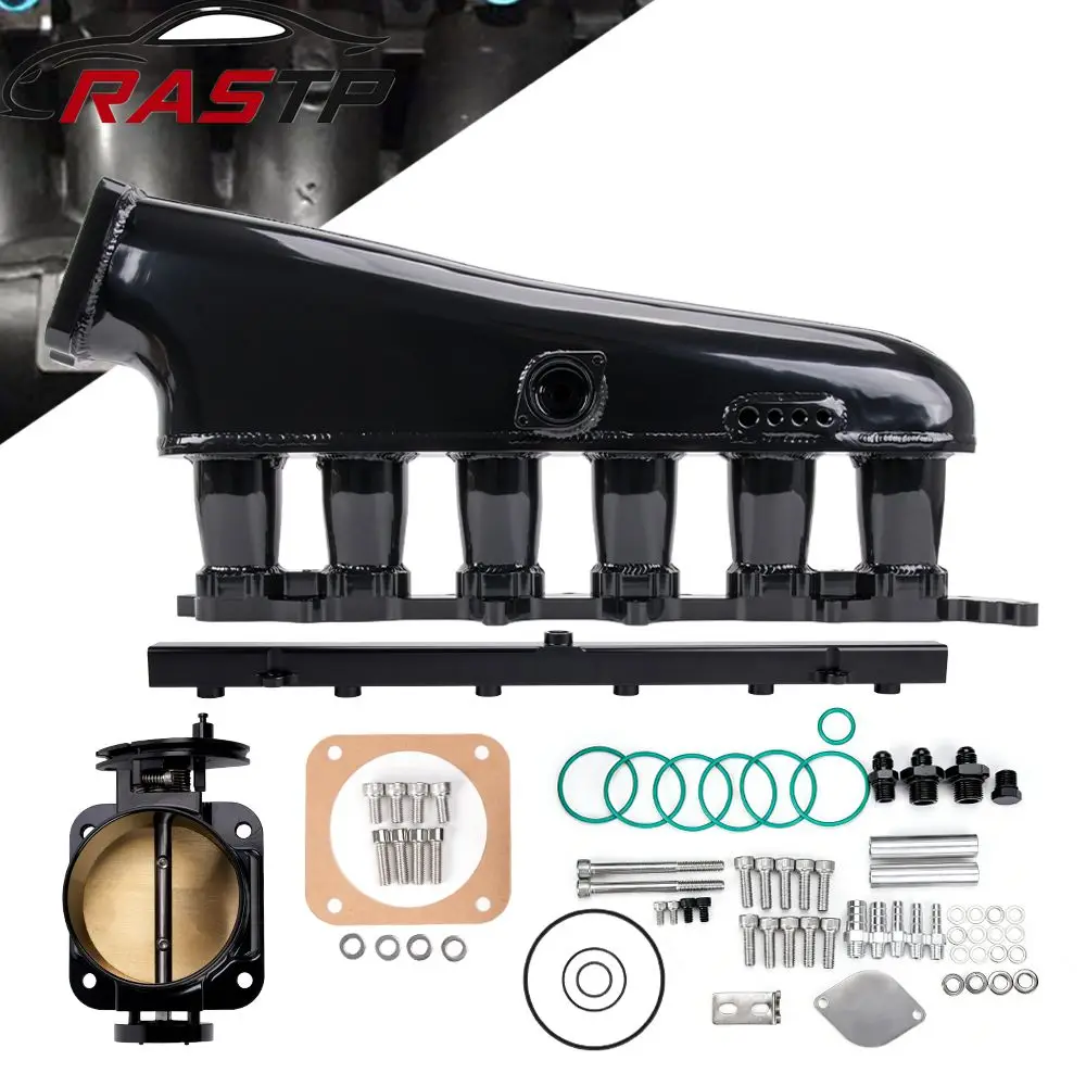 

RASTP-High-Flow Intake Manifold with Fuel Rail 90mm Throttle Body Kit Black For Toyota Supra Mk42jz-ge CR1858