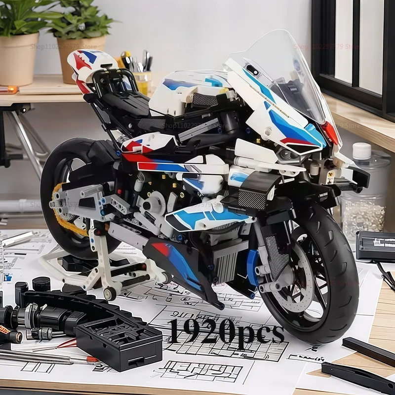 

2025 New High-Play Assembled Building Blocks Simulation Motorcycle Puzzle Assembled Motorcycle Building Blocks Toys Moc Boy Gift