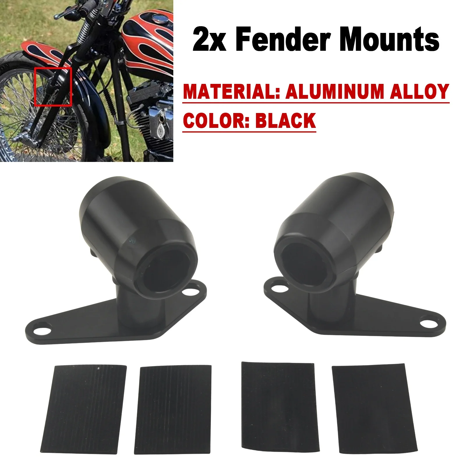 Motorcycle Front Fender End Fork Mudguard Mount Bracket For Custom Chrome, Midwest, DNA 0-6