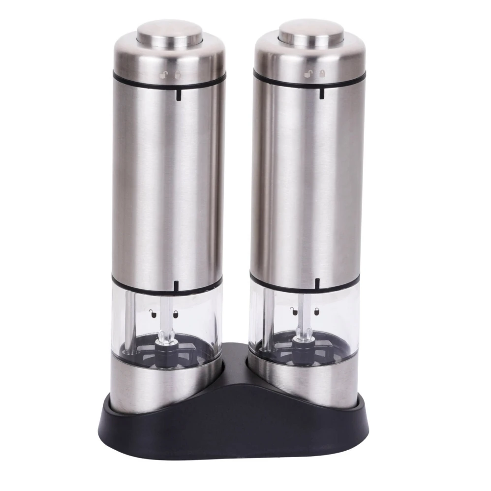 

Электрическая мельница для перца и соли из нержавеющей стали со светодиодной подсветкой, регулируемая грубость для кухни