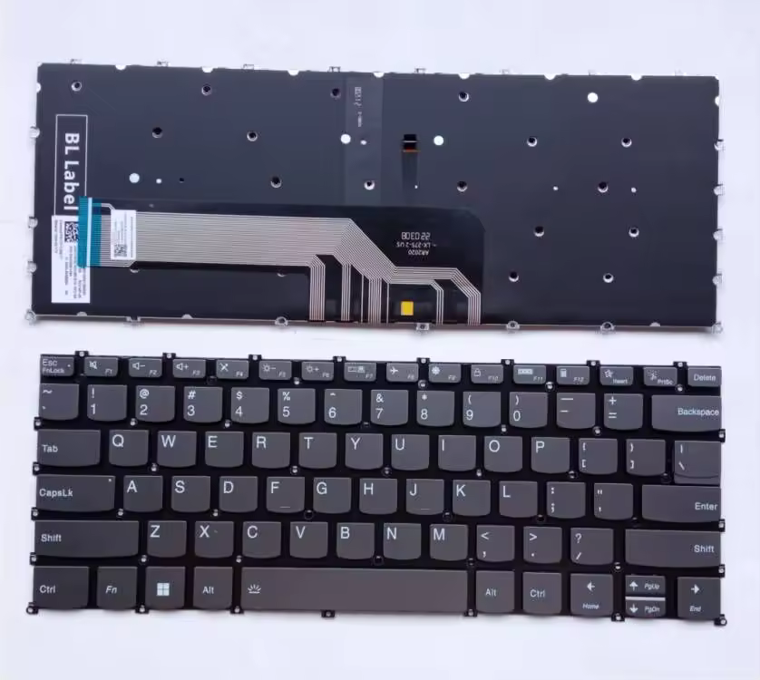 Teclado gris estadounidense para LENOVO IdeaPad 3-14ADA6 3-14ALC6 3-14ITL6 Flex 5-14ALC05 5-14ARE05 5-14IIL05 5-14ITL05 con retroiluminación (F10 ke