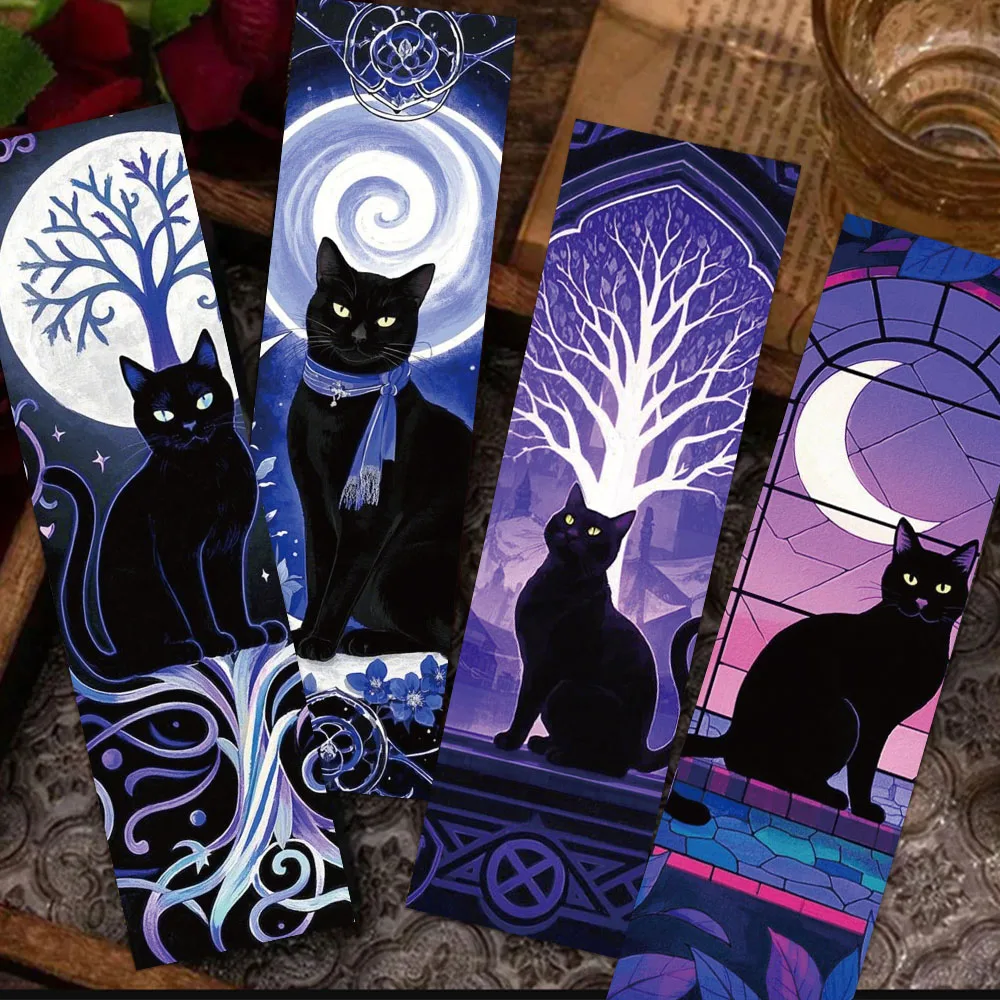 30PCS Creative Gothic Cartoon Cat Bookmark High Beauty Card Creative Reading Book Label Annotation DIY Bookmark