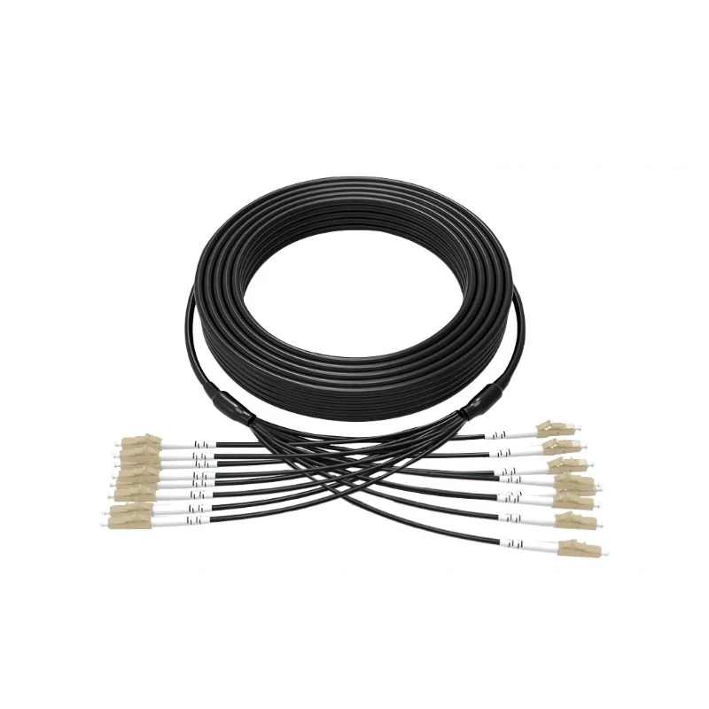 

8 core OM3 TPU Armored fiber patch cord 60M-120M 8C SC LC FC ST APC Multimode 8 fibers optical jumper outdoor 100M80M FTTH ELINK