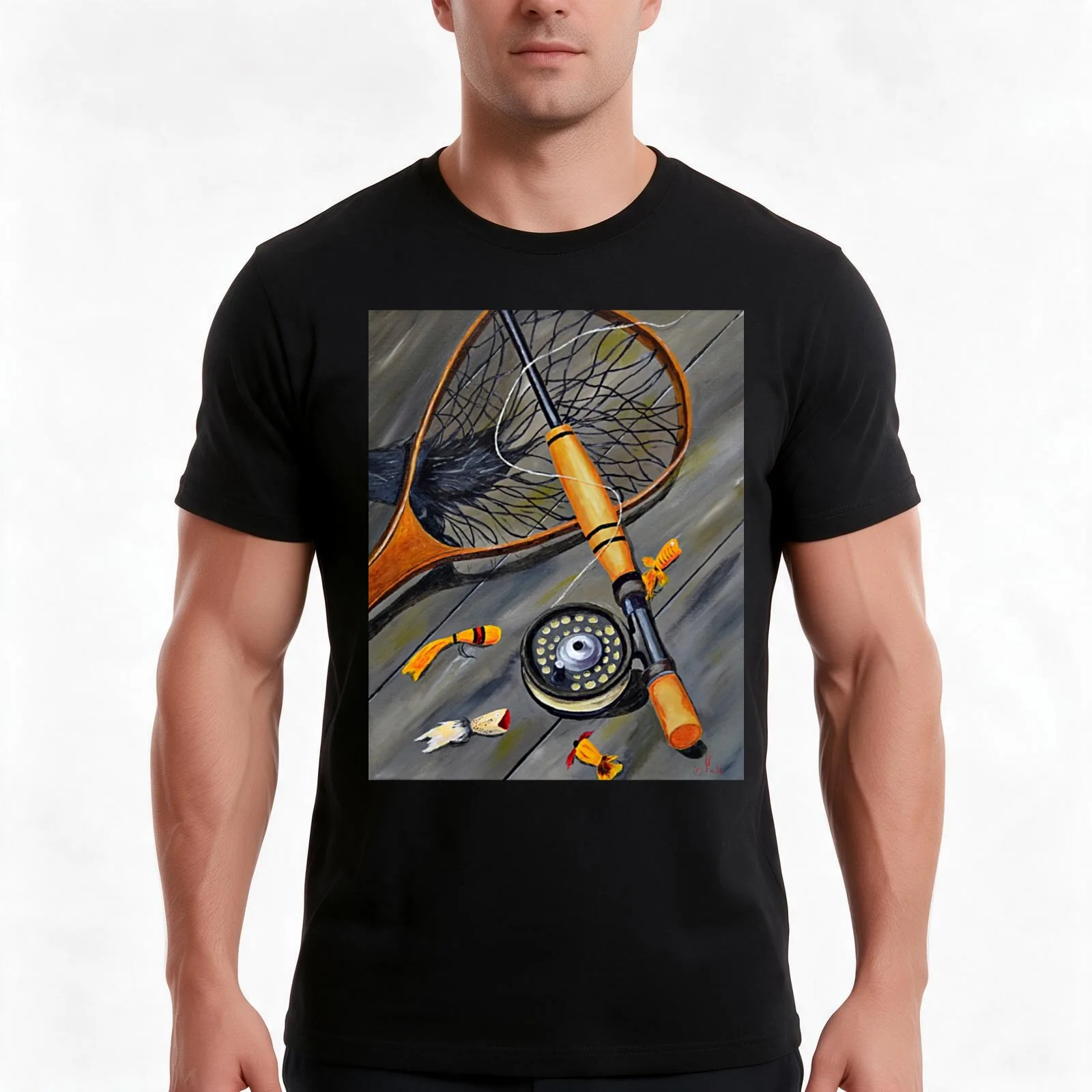 Gone Fishing T-Shirt Summer Casual Cotton Tee Oversized Streetwear Tops Vintage Graphic Print Loose Fit Short Sleeve