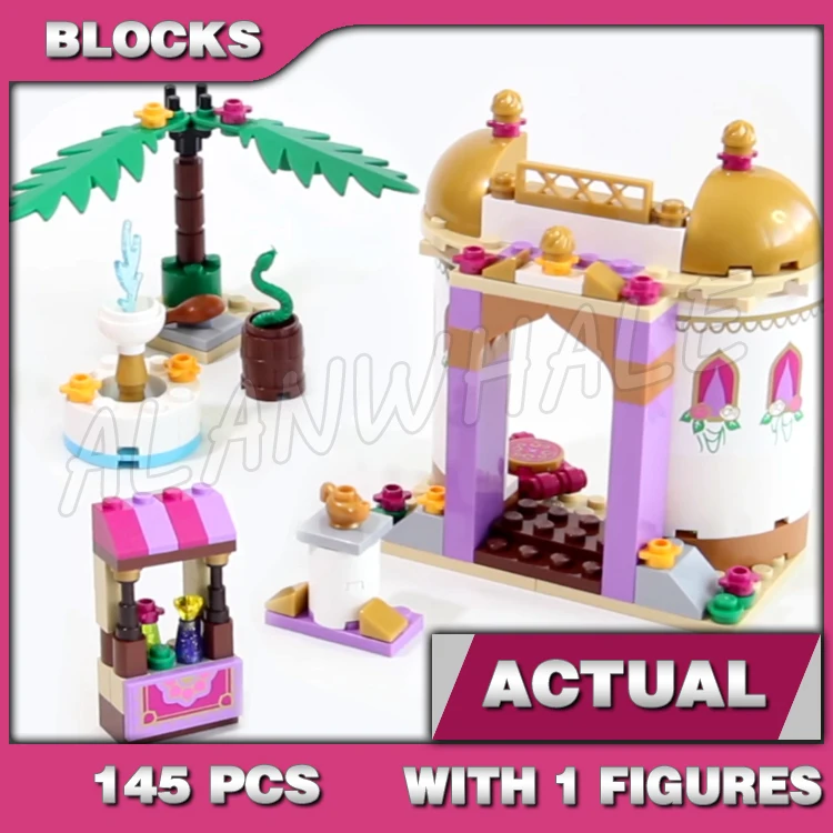 

145 шт., экзотический дворец принцессы Royal Girls Jasmine's, ковер на рынке, тигр 10434, наборы строительных блоков, совместимые с моделью
