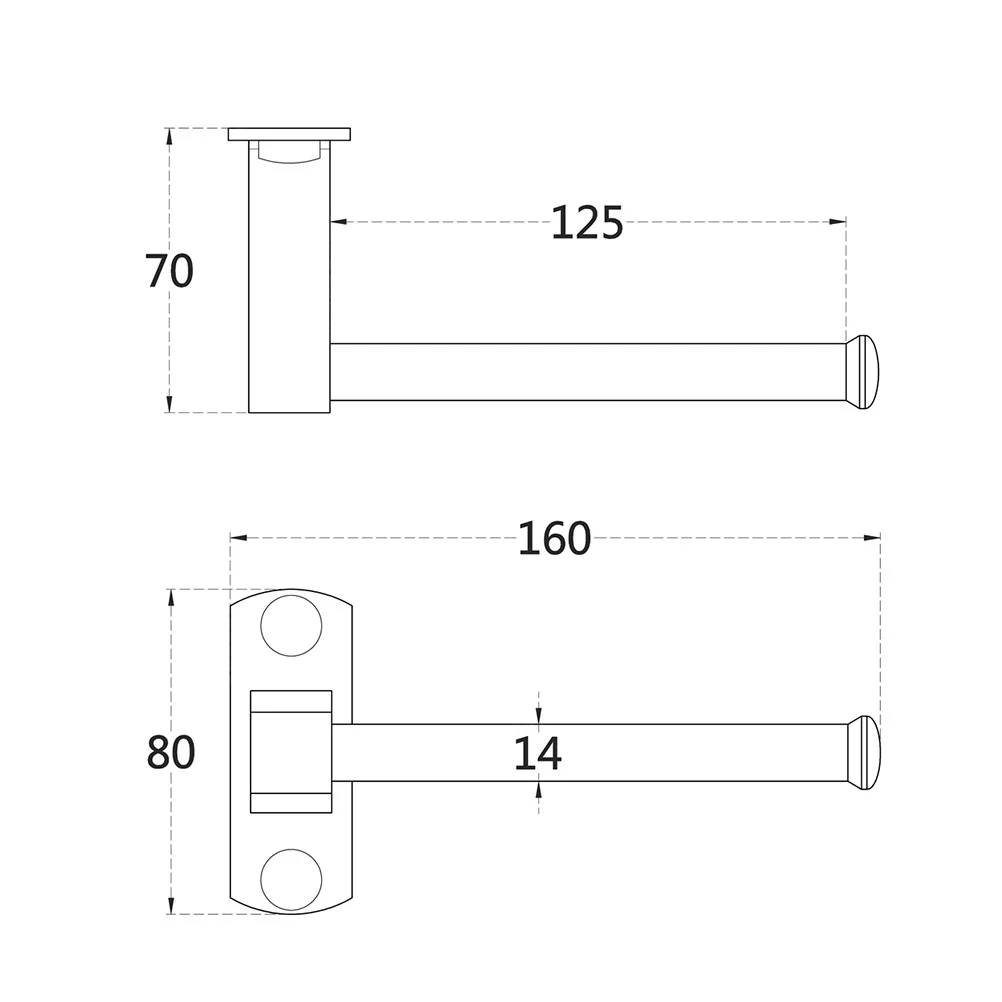 

Bathroom Tissue Holder Matte Black Space Aluminum Simple Elegant Design Multi-Functional Storage Rack for Home Use