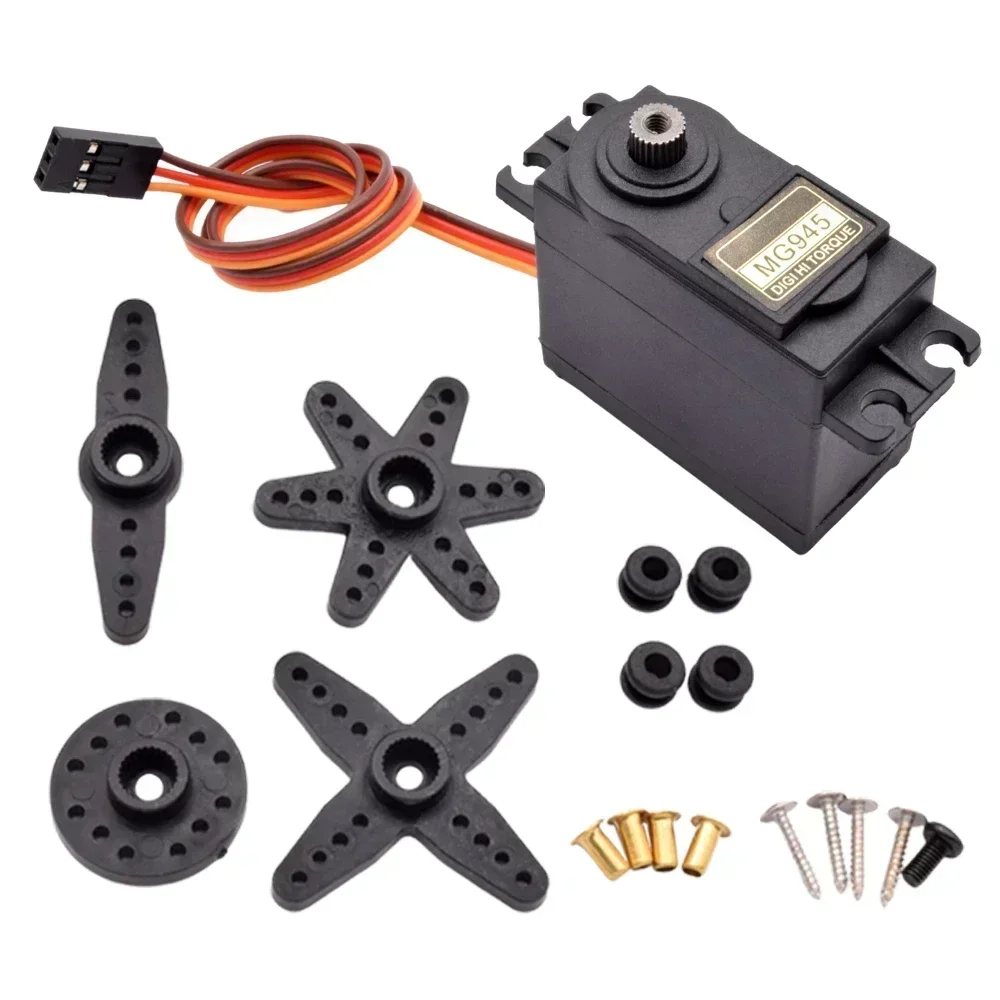 5pcs/lot MG945 Micro Analog Metal Gear Airplane Fixed Wing Servo Motor High Speed Torque 180 for RC Car Arduino Robot Helicopter