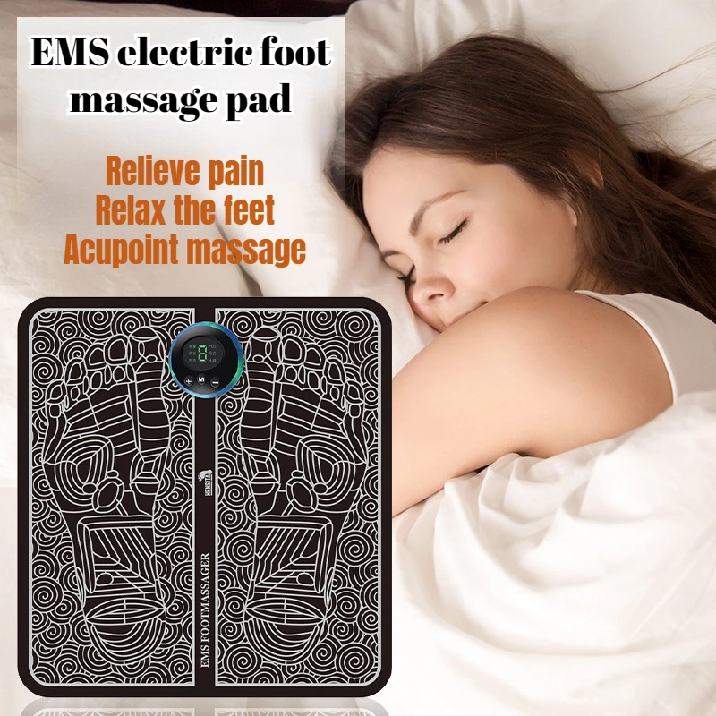 EMS Electric Foot Massager Pad Relief Pain Relax Feet Acupoints Massage Mat Shock Muscle Stimulation Improve Blood Circulation