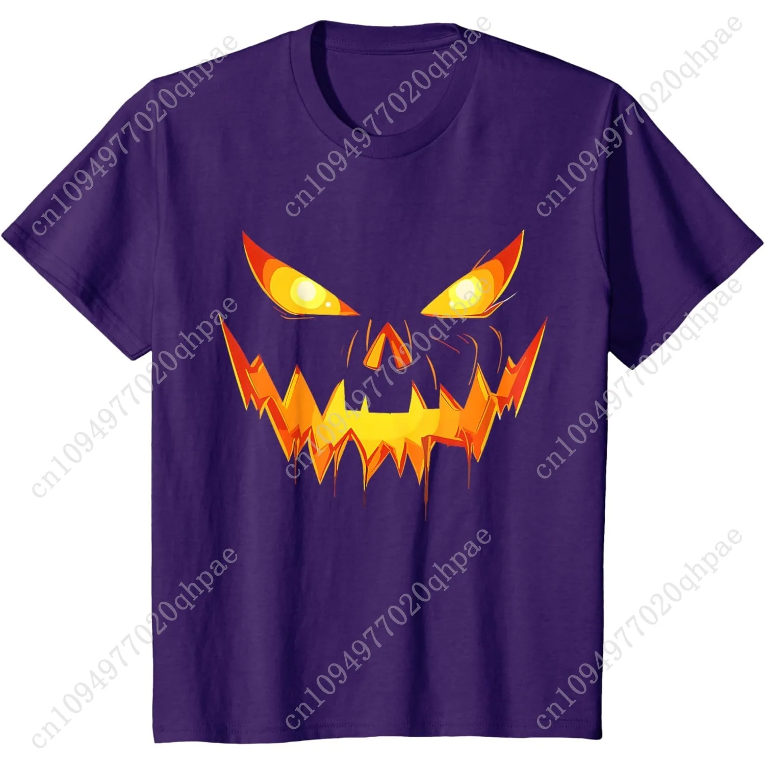 Enge Pompoen Jack O Lantern Gezicht Halloween Mannen Jongens Kinder T-shirt