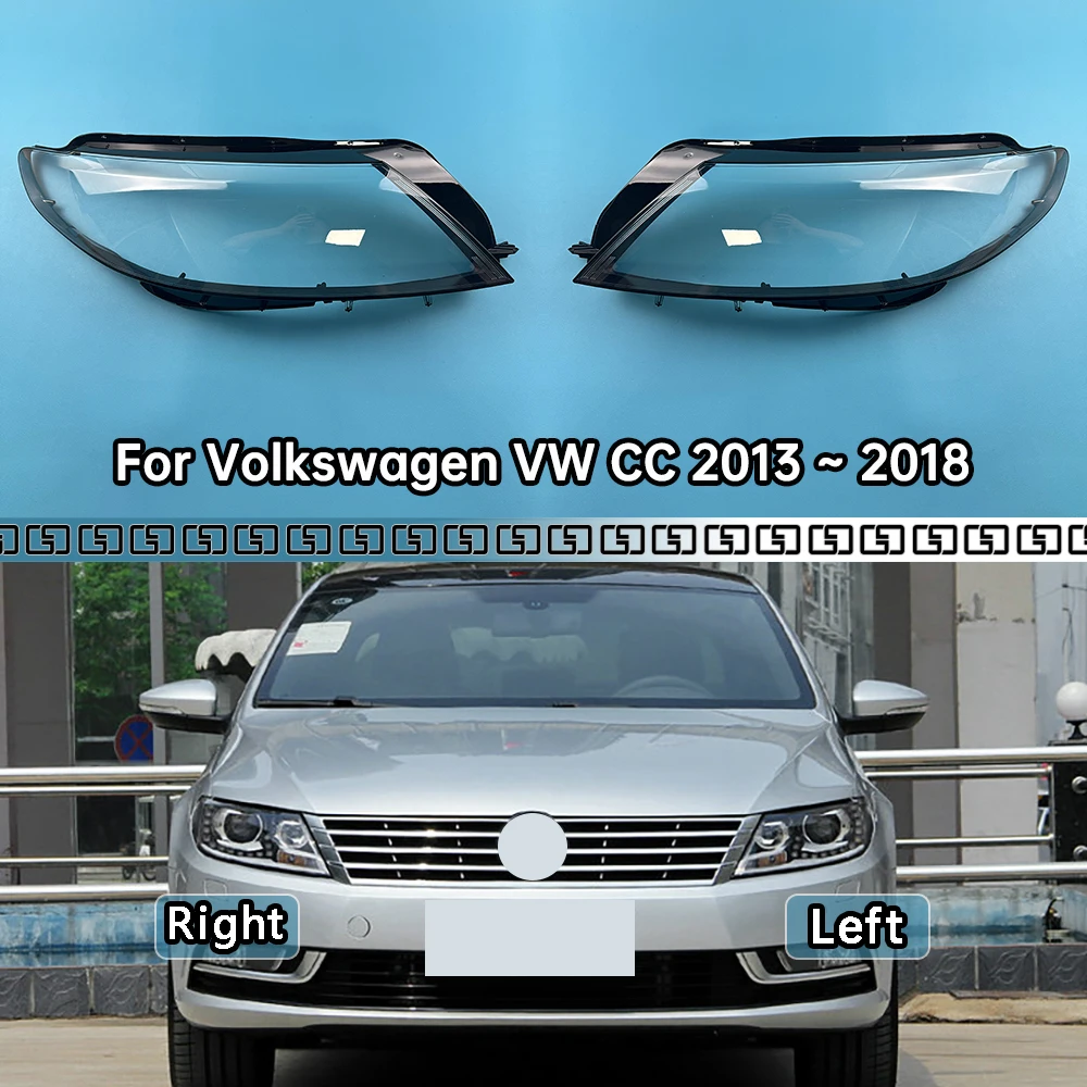 

For Volkswagen VW CC 2013 2014 2015 2016 2017 2018 Headlamp Transparent Lampshade Shell Masks Headlight Cover Lens Plexiglass