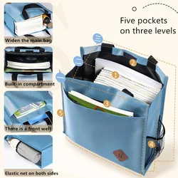 Thick tutoring bag storage bag waterproof wear-resistant large capacity textbook study documents daily office storage bag