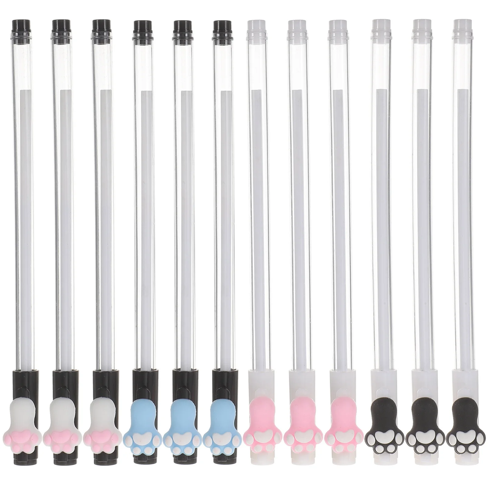 

12Pcs Cat Paw Gel Pens Cute Animal Design Smooth Writing Kids Stationery Gift for Birthday Holiday Present Creative Student