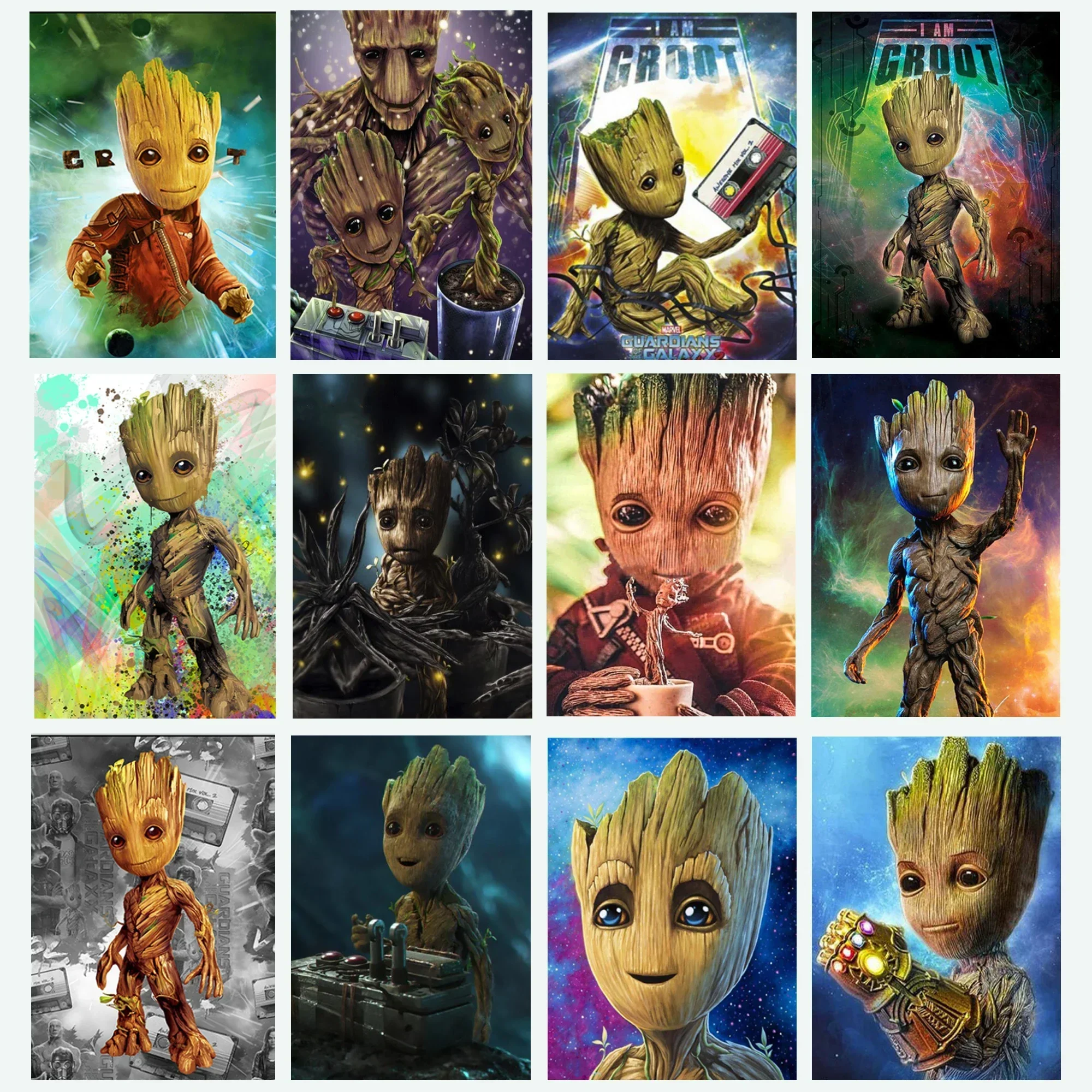 Disney Cartoon Poster Baby Groot Wall Print Canvas Painting Wall Decoration Picture Painting Childen\'s Room Living Decoration