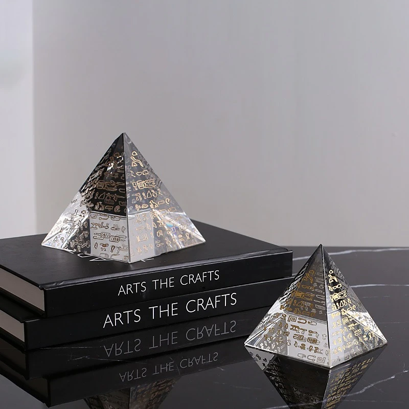 Modern Minimalist K9 Crystal Creative Pyramid Decoration Home Study Model Room Crafts Ornaments