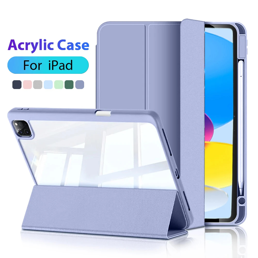 

For iPad Acrylic Case Air 13 11 6 5 4 M3 M2 10 9 9th 10th Generation Mini 7 6 A17 Pro 13 11 M4 A16 11th 2025 Tablet Accessories
