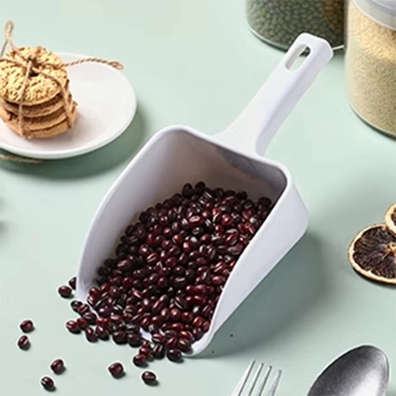 Pala de hielo integrada para alimentos, pala de plástico para azúcar, harina, granos, nueces, frutos secos, semillas de melón, supermercado, pala de arroz, 1 Uds.