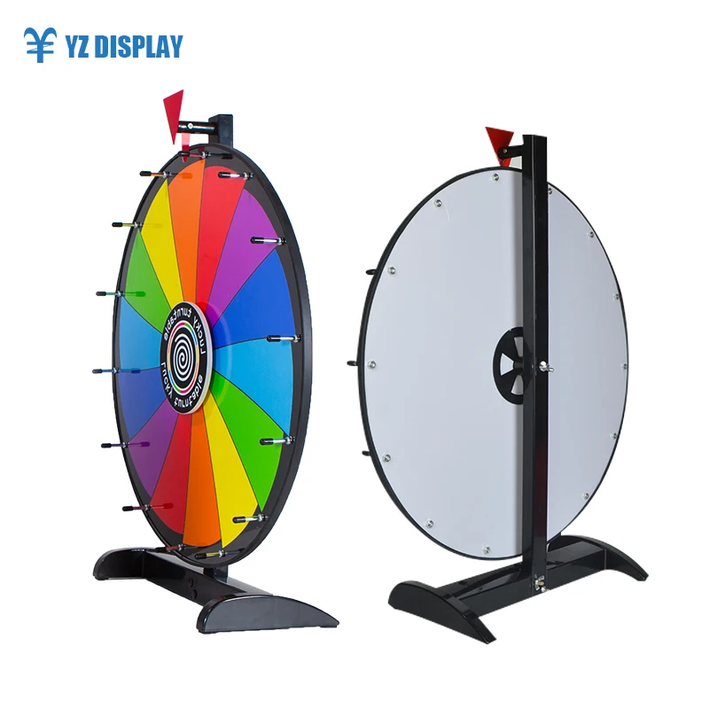 24 Inches TableTop Prize Wheel Spin Game Fortune Party  Wall Carnival Raffle  Lucky Wheel of Fortune Game Color Dry Erase