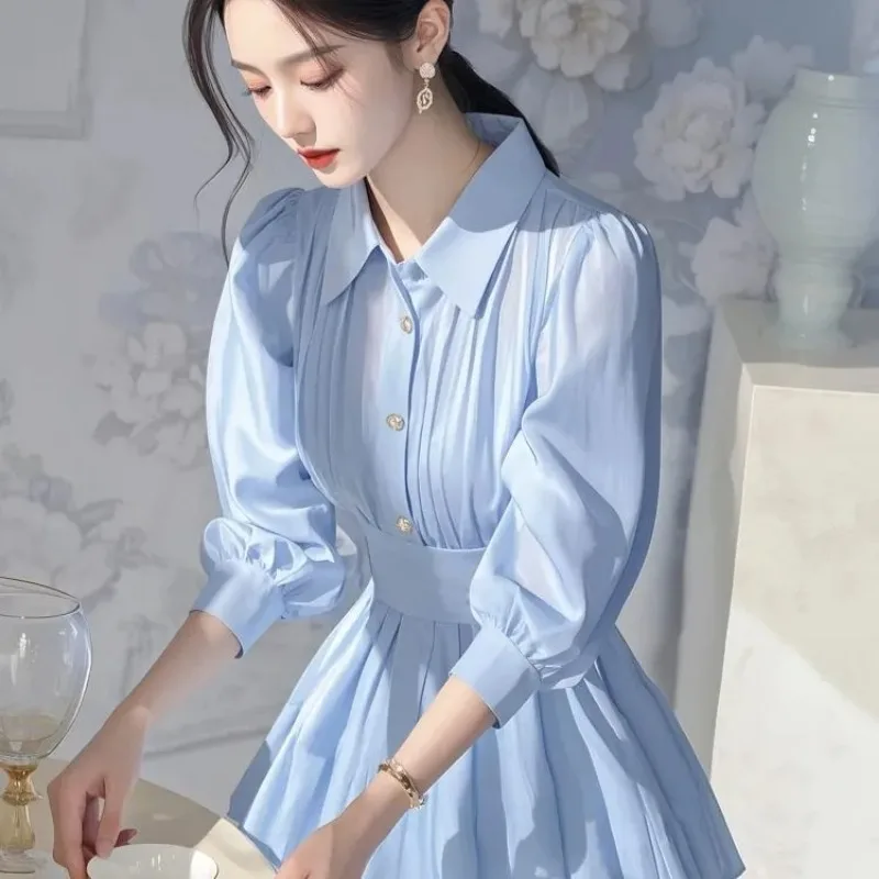 French Unique Waist Cinched Top for Women High-end Slimming Sweet Stylish Internet Famous New Shirt