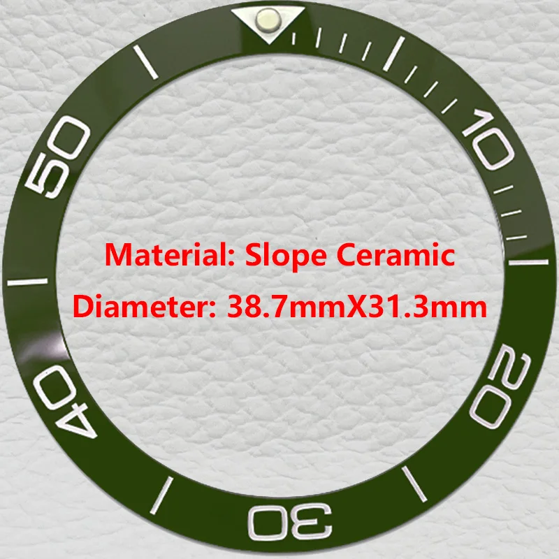 Керамический безель 38,7 мм X 31,3 мм, кольцо-вставка подходит для корпуса часов NH35, наклонная керамическая вставка безеля, запасные части для мужчин, часы для дайвинга