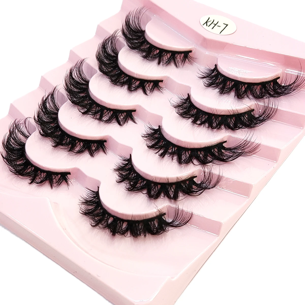 新しい 5/7 ペアのナチュラルロング 3D 人工ミンクつけまつげつけまつげメイクアップミンクまつげエクステまつげショート
