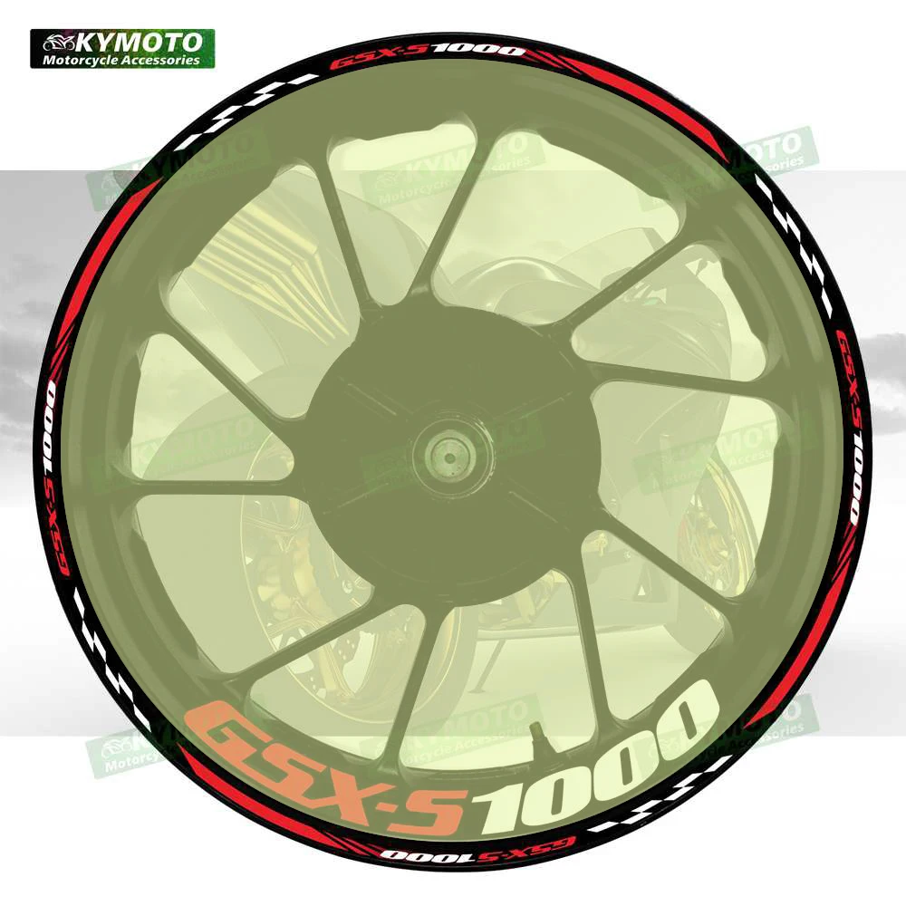 

For GSX-S1000 GSXS1000 motorcycle accessories 17 inch front and rear wheel decals fairing hub reflective stripe stickers