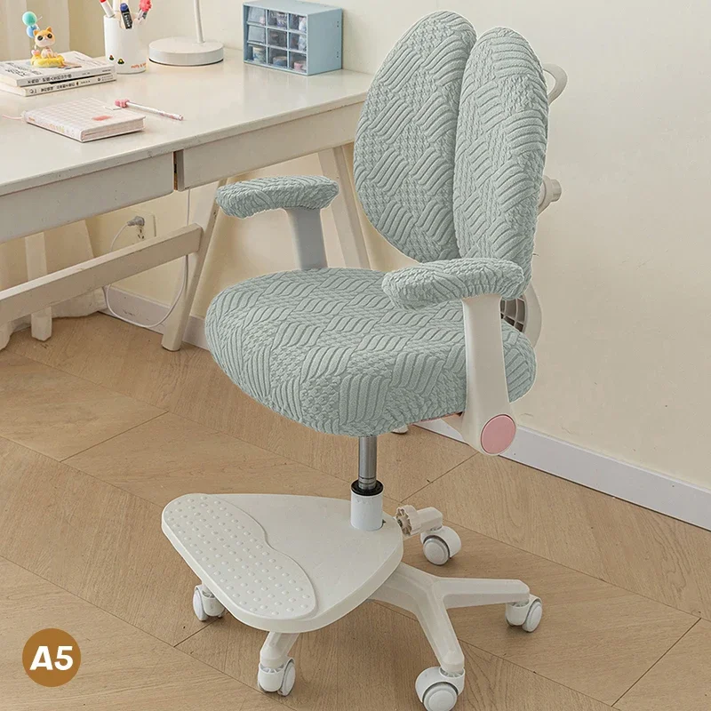 15 Colors Waterproof Anti-dirty Stretch Special Seat Cover Double-back Study Children Chair Rotate Computer Chair Slipcover