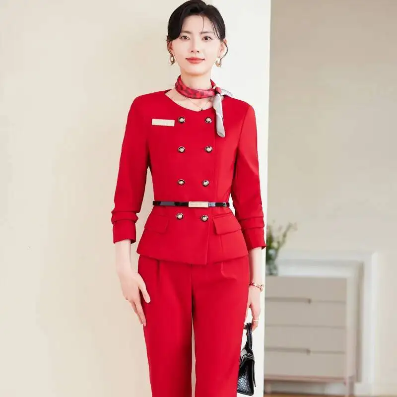 

Formal Elegant Styles Pantsuits for Women Business Office Work Wear Autumn Winter Professional Career Interview Outfits Set
