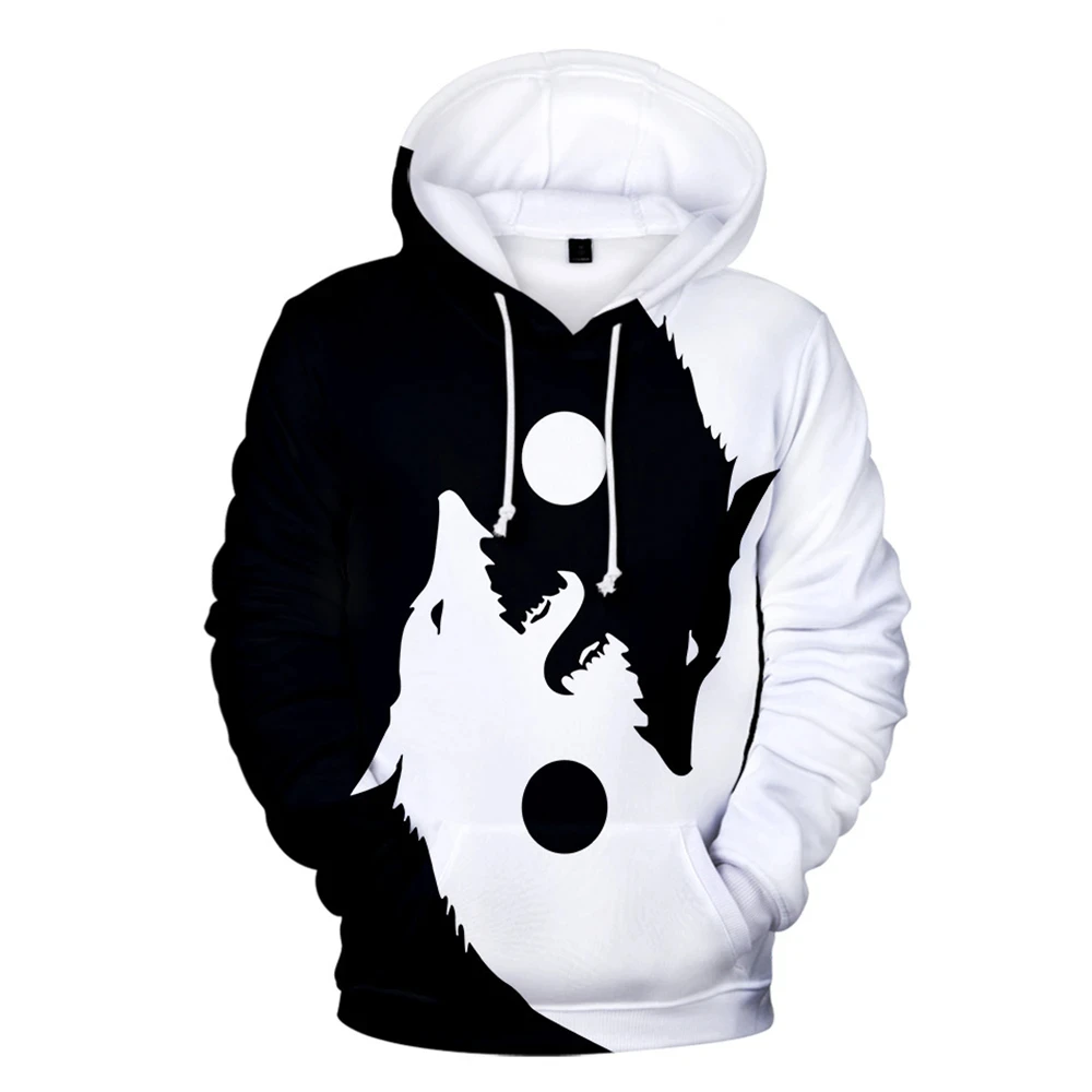 

New Personality Hoodie Wolf 3D Print Boys Girls Hoodies Sweatshirt Brand Designer Children Spring Autumn Oversized Tops Clothing