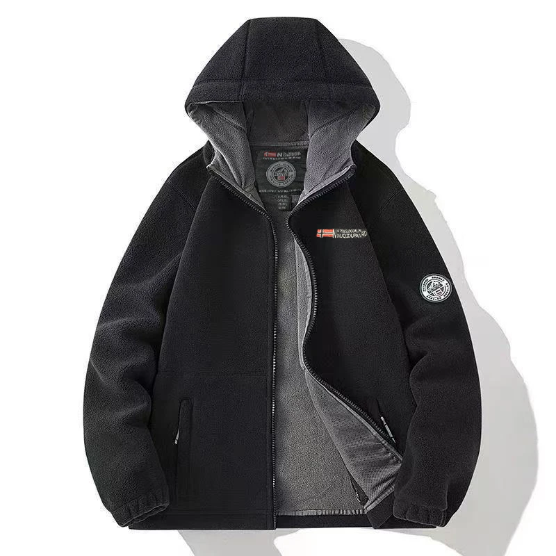 

New Men Hooded Jacket Thick Polar Fleece Outdoor Man Brand New Warm Jacket Coat Winter Outwear