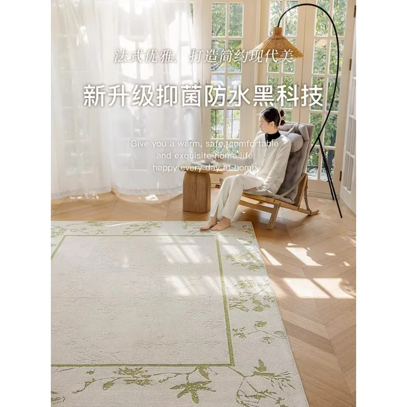 Vero tappeto impermeabile e antivegetativo, coperta per divano color crema per soggiorno, camera da letto in tinta unita, lusso leggero lavabile