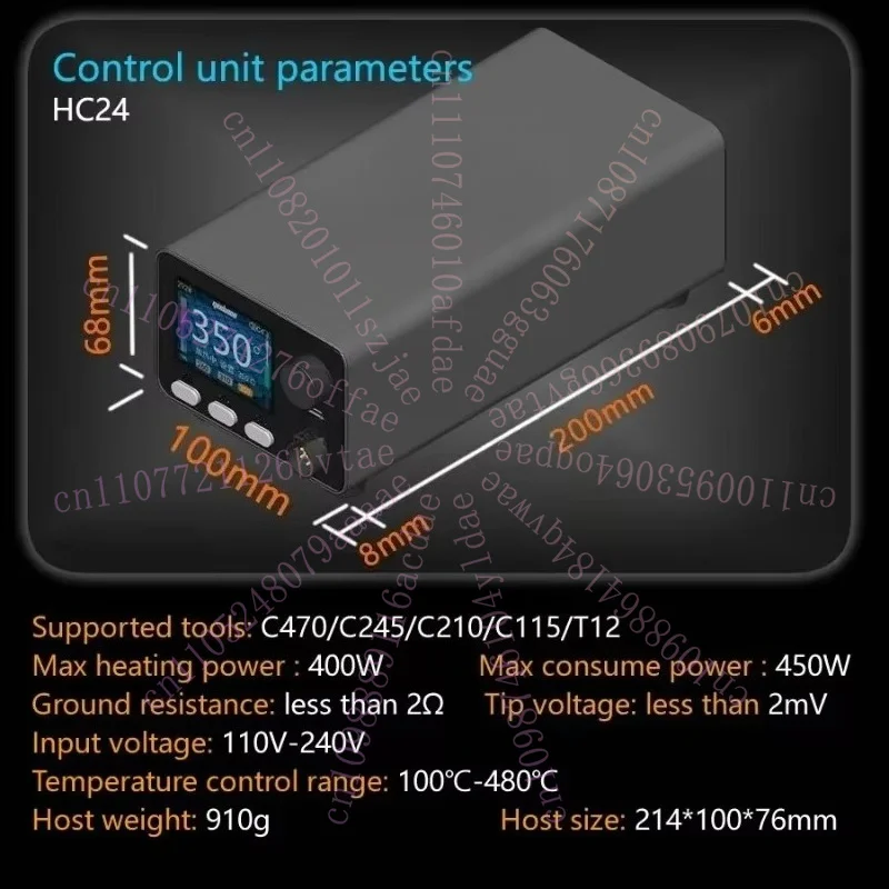 400W Heavy-duty Soldering Station, HC24 Welding Station with Color Curve Display, Compatible with T12/115/210/245/470 Tips
