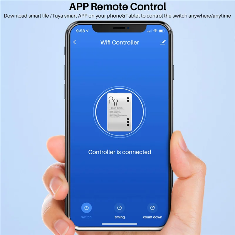 Ingenieuze-1CH RF Smart Switch 7-32V AC DC WIFI Tuya Afstandsbediening 433 Lichtschakelaar 10A Rele relais Zelfsluitende Interlock Inchin