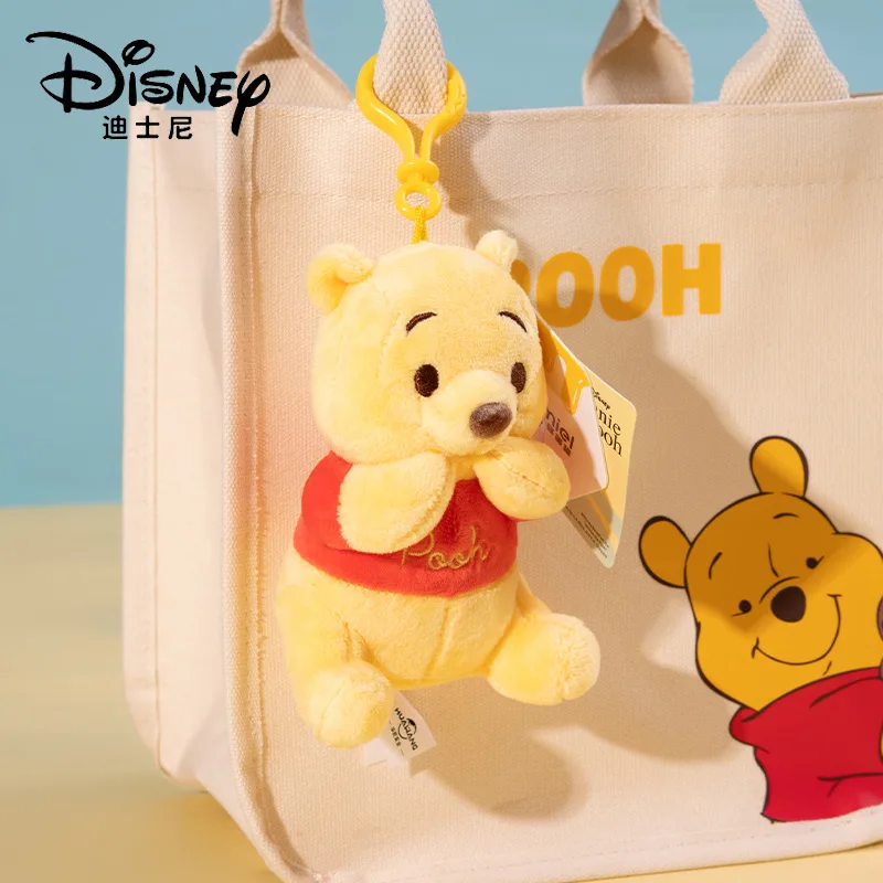 Disney Doll Winnie Bear Plush Toy, Lindo bolso colgante, regalo de Navidad, accesorios de mochila, llaveros de Anime de peluche de dibujos animados