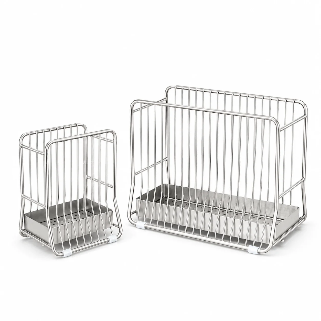 304 Stainless Steel Chopstick Holder with Drain Tray, Ventilated Cutlery Rack for Spoons Forks Knives and Kitchen Counter view 6