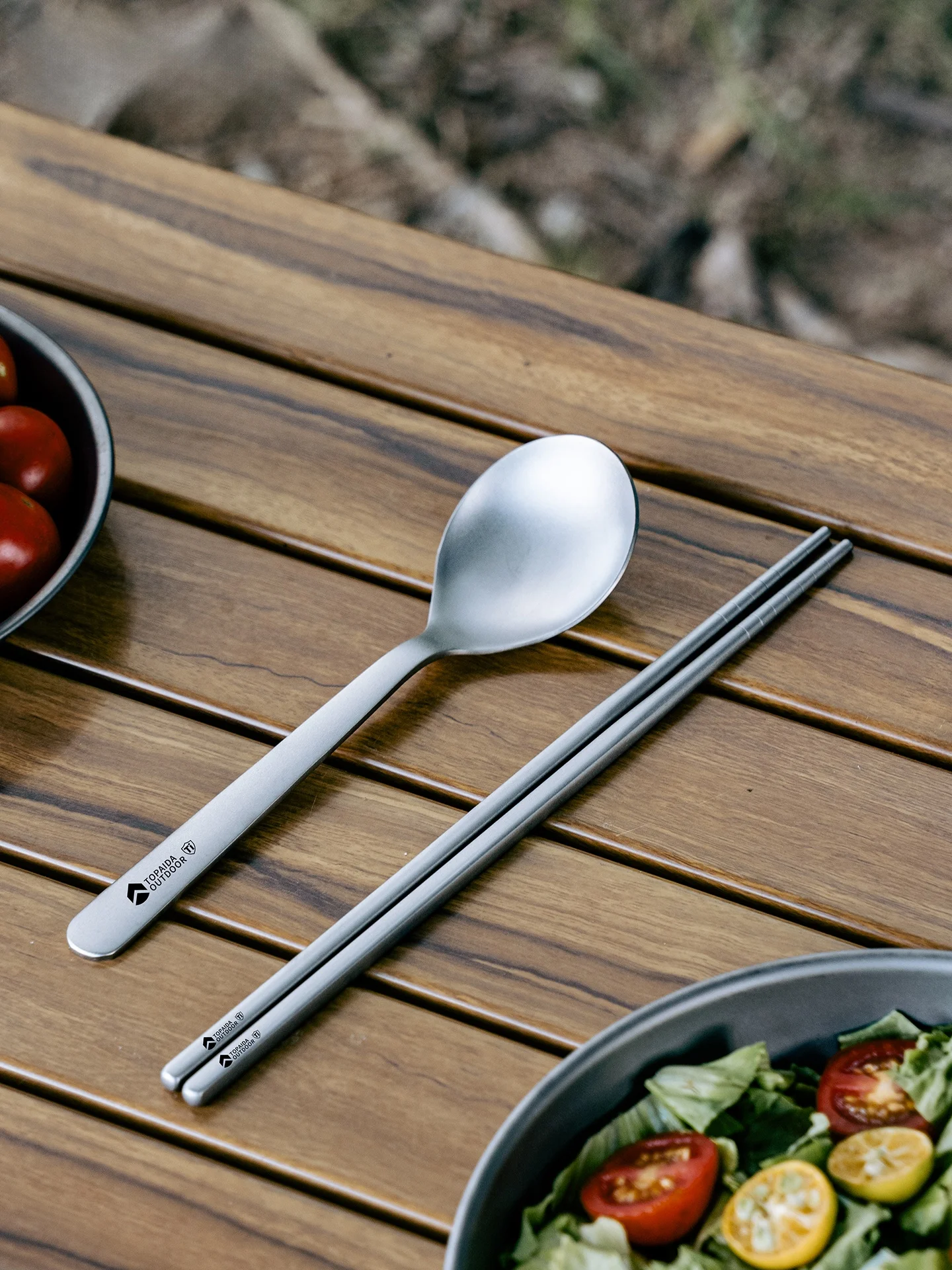 Portable Pure Titanium Spoon Set Titanium Alloy Cutlery for Travel Picnic Outdoor Activities Storage Box Included