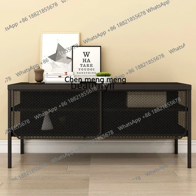 نمط جديد الشمال الحديد المطاوع خزانة التلفزيون الهدف صافي انزلاق الباب خزانة منخفضة غرفة المعيشة تجميعها خزانة مع الرسوم الدائمة #3