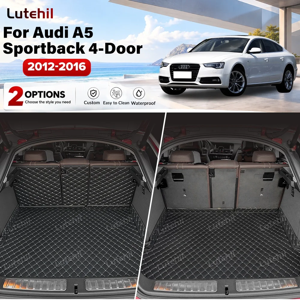For Audi A5 Sportback 4-Door 2012-2016 15 14 Car Trunk Mats Carpet Cargo Liner Car Backrest Pad Interior Accessories