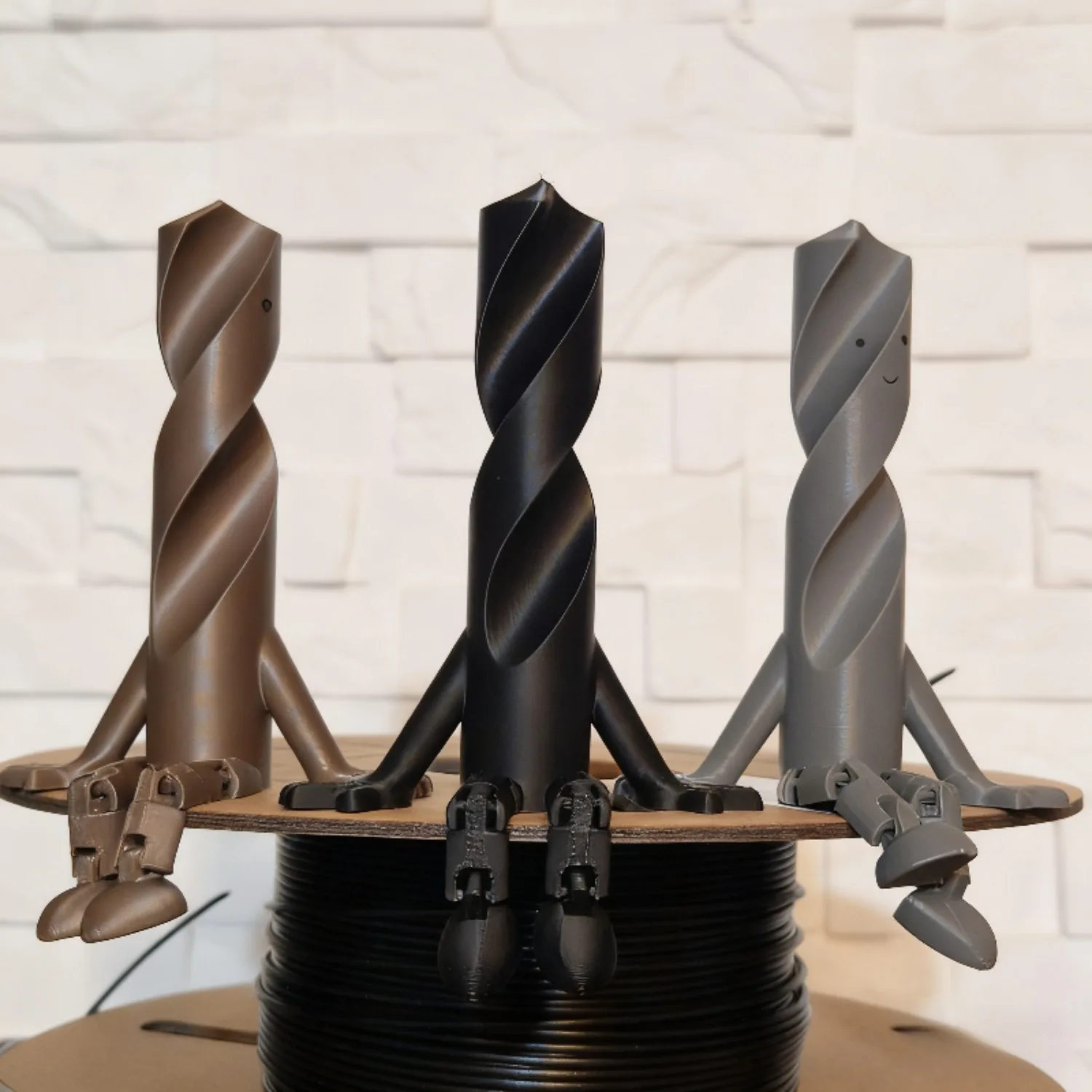 3PC Drill Bit Companion Possessive Leg Sculpture Movable Joints and Articulated Limbs Durable Plastic Mechanical Themed Figure