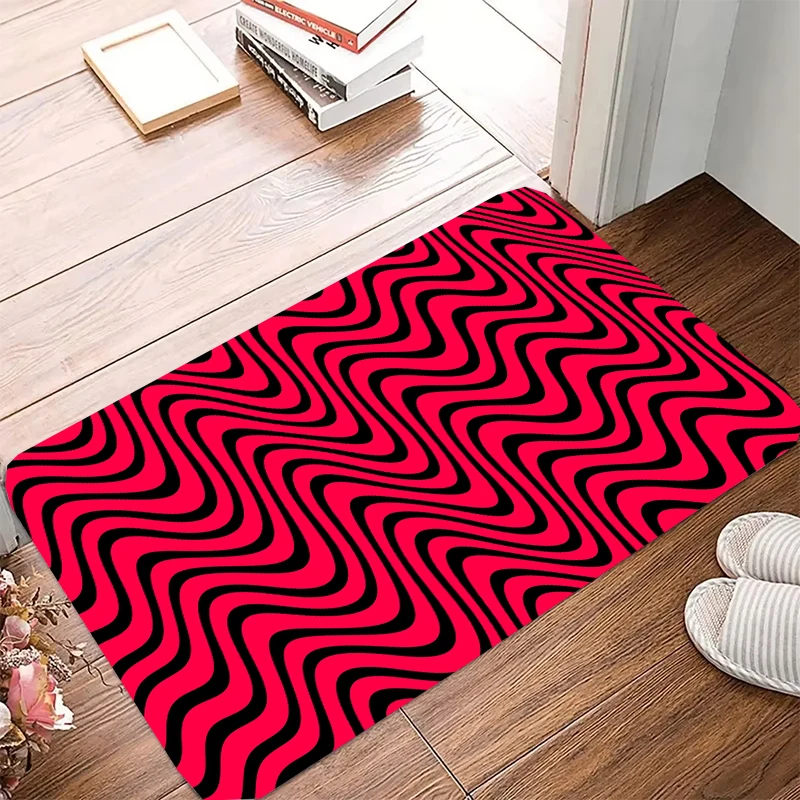 Vortex Visual Illusions Modern Bath Mats Kitchen Floor Mat Geometric Design Anti-wrinkle Non-slip Rugs Room Carpet Home Decor