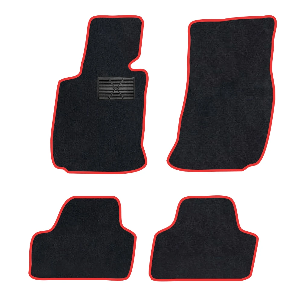 

Автомобильный коврик для Bmw 4 серии 2013-2019 F32 2 двери, пара, полиэстеровая замша, противоскользящая черная подложка, красная обшивка, отделка края