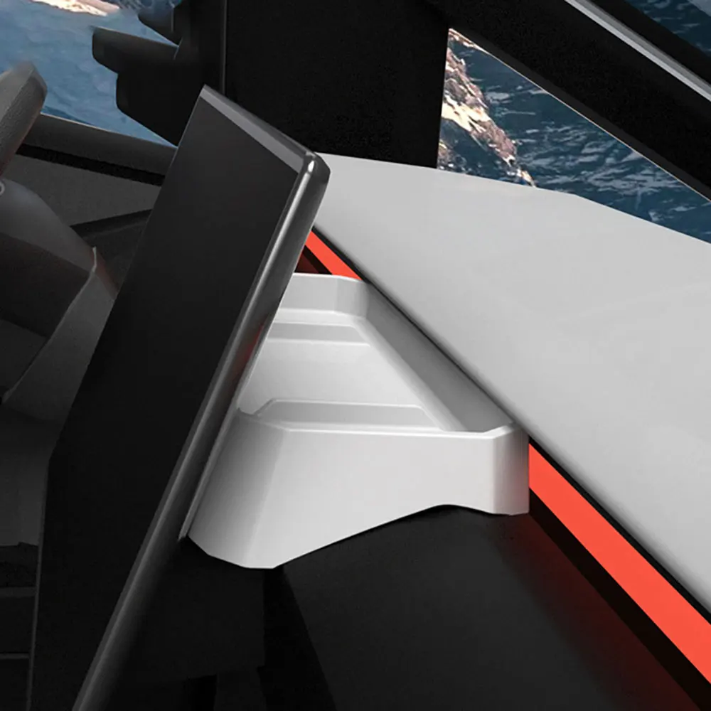 صندوق تخزين لوحة قيادة السيارة لـ Tesla Cybertruck 2024 2025 شاشة التحكم المركزية صينية تخزين خلفية ملحقات السيارات الداخلية 1 قطعة #3