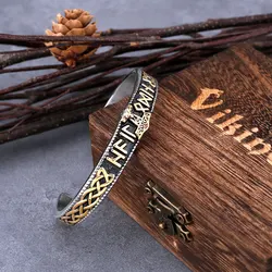 Stainless Steel Viking Thor's Hammer Bracelet Men and Women Vintage Punk Wristband Cuff Bracelet with Odin Rune Jewelry As Gift