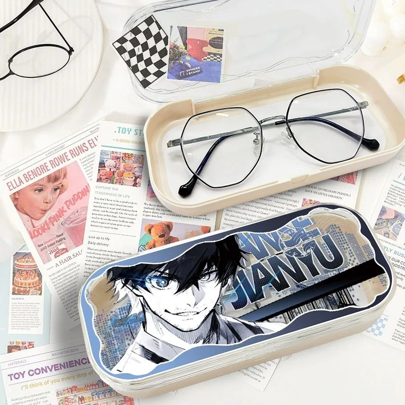New Blue Lock Yoichi Isagi Meguru Seishiro Nagi Anime Cartoon Cool Glasses Case Creative Personality Large Capacity Storage Box