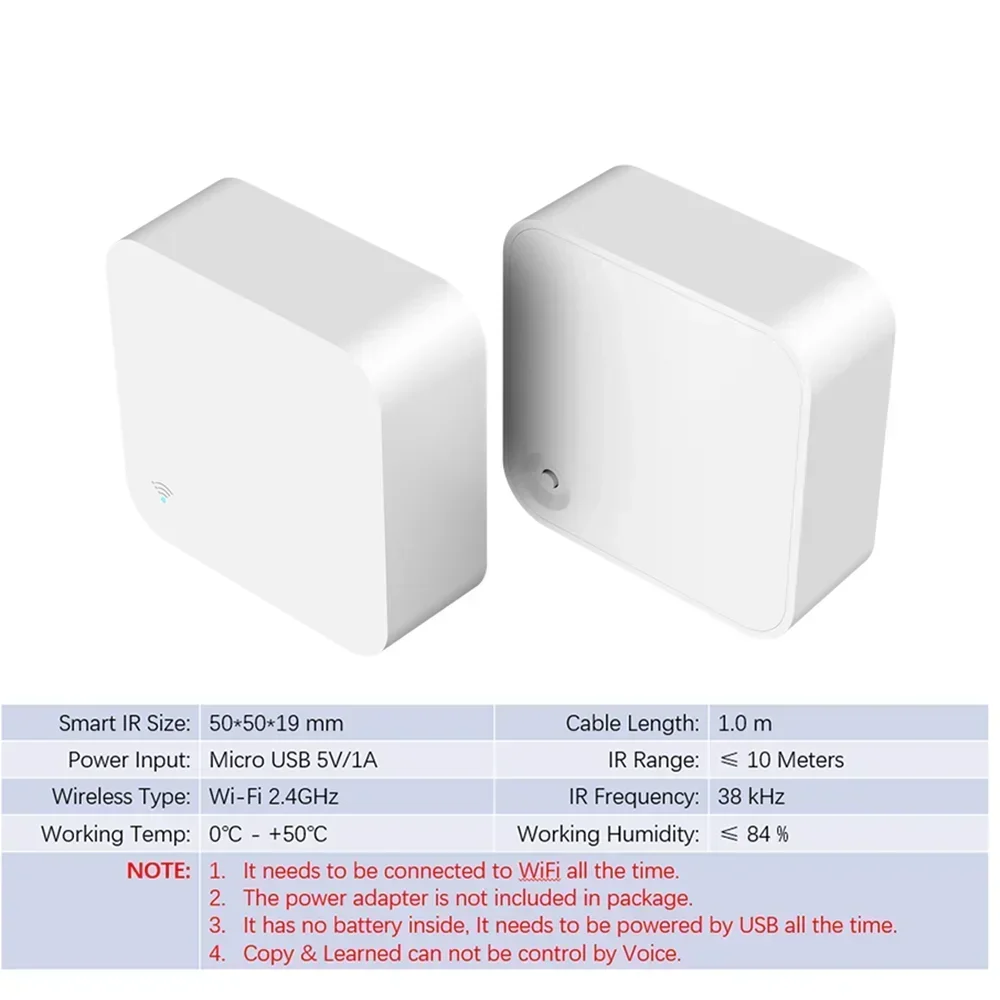 Tuya WiFi IR Remote Control APP Remote Control Universal IR for TV AC SmartLife Work with Google Home Yandex Alexa