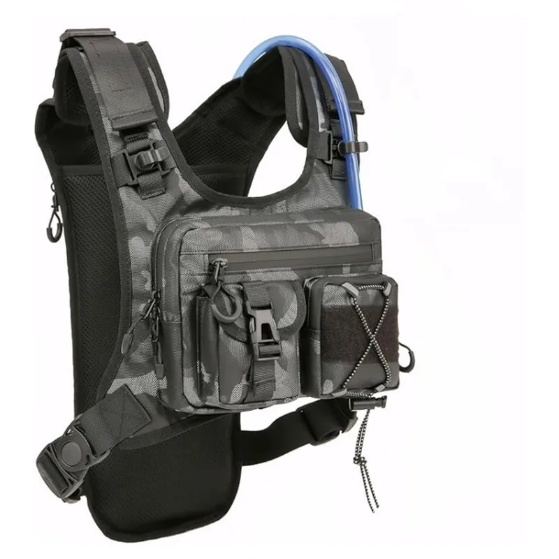 Lekka torba na klatkę piersiową do biegania, na wędrówki, aktywności na świeżym powietrzu, maraton, wyścigi rowerowe, bez pojemnika na wodę, męska saszetka na klatkę piersiową