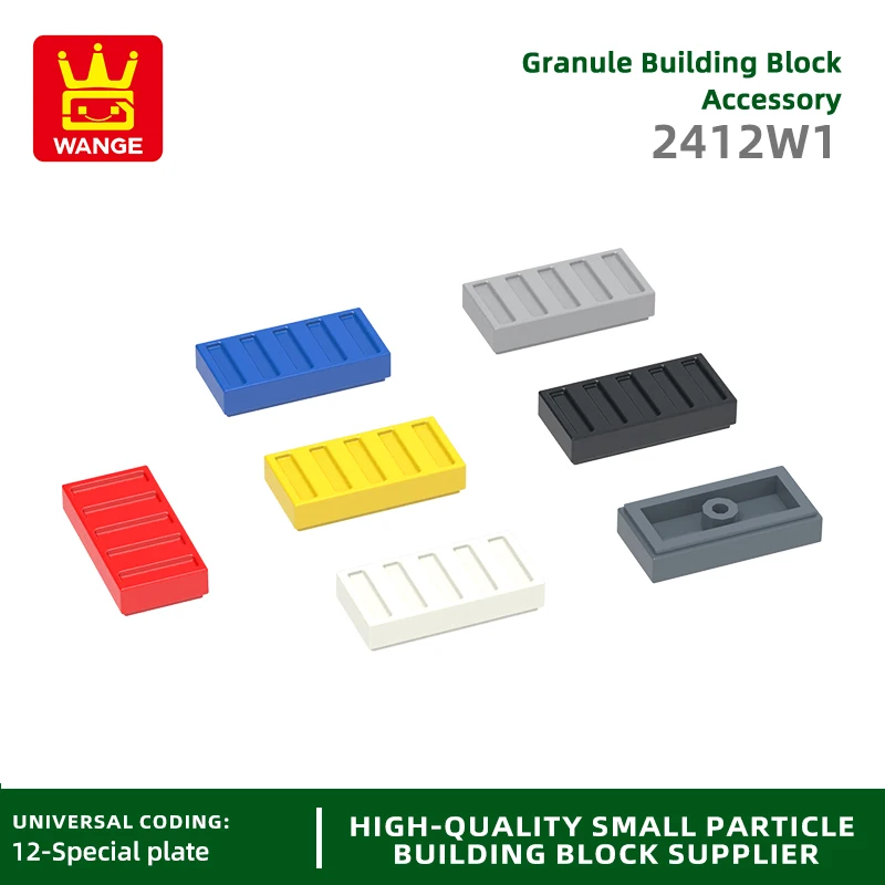 20Pcs/lot 2412W1 Tile Modified Special 1 x 2 Grille Striation 2 holes Building Block Moc Color Accessories Compatible with Brick