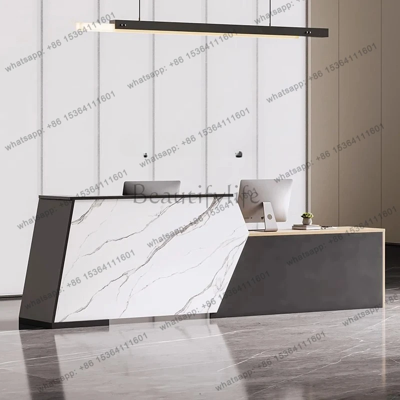 front desk special-shaped bar counter cashier collection real estate beauty salon modern simple front desk reception desk