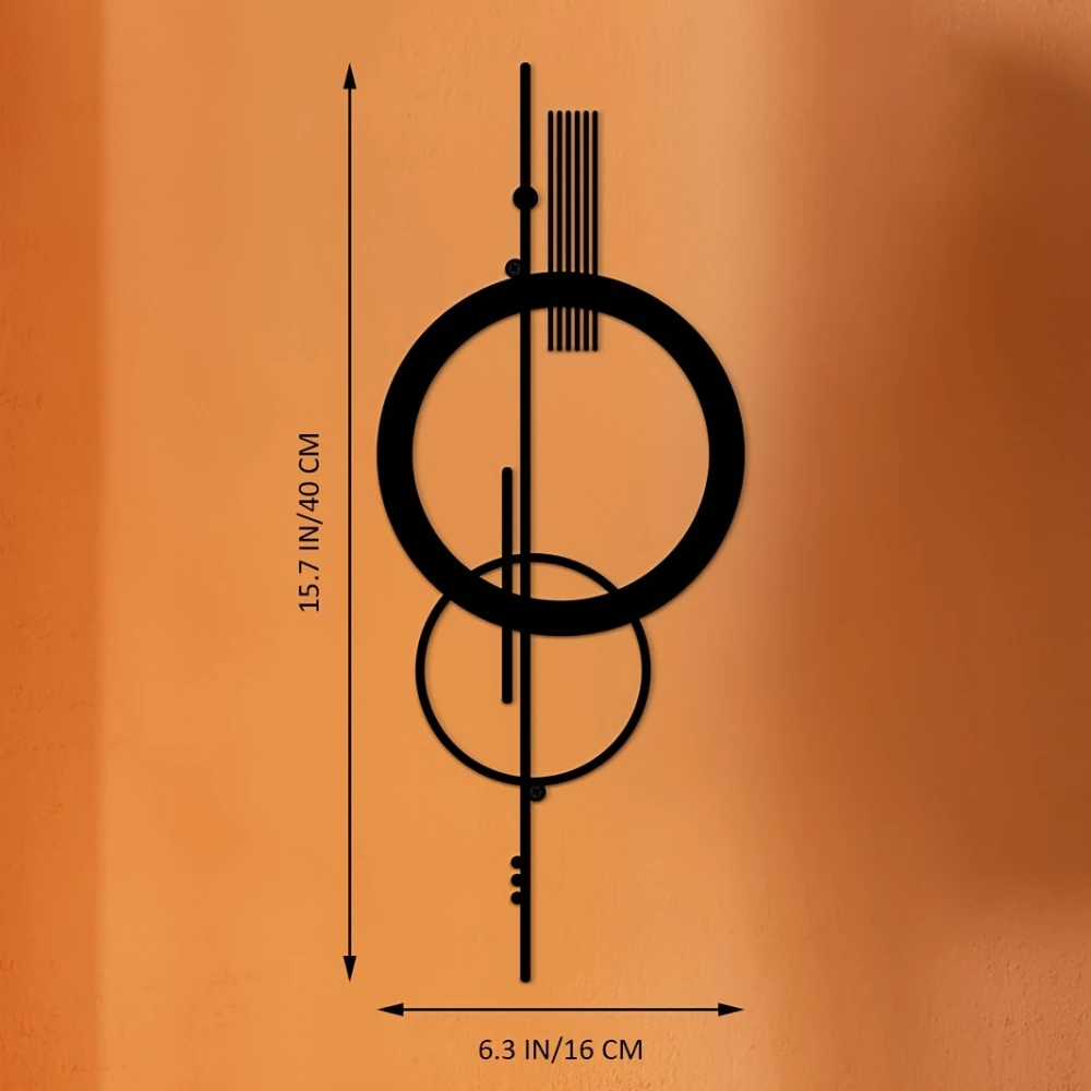 Decoración de pared de Metal, arte colgante, minimalista, abstracto, hueco, Vertical, esculturas de pared, pegatina de pared geométrica