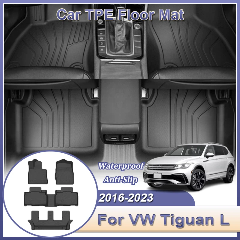 

Для VW Tiguan L L LWB 2016 2017 2018 2019 2020 ~ 2023 MK2 Коврики для пола с левым рулем Всепогодные коврики из ТПЭ для ног без запаха Аксессуары для интерьера